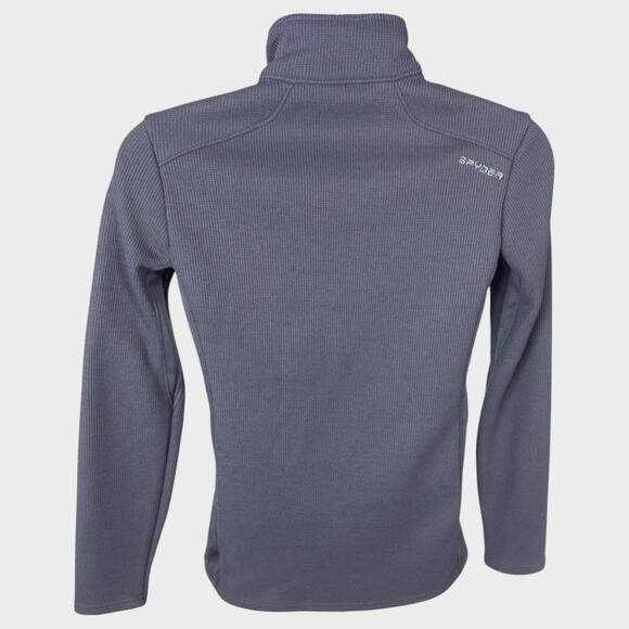 Spyder Mens M Gray Waffle Front Zipper Jacket Athletic 100% Polyester - Picture 6 of 11